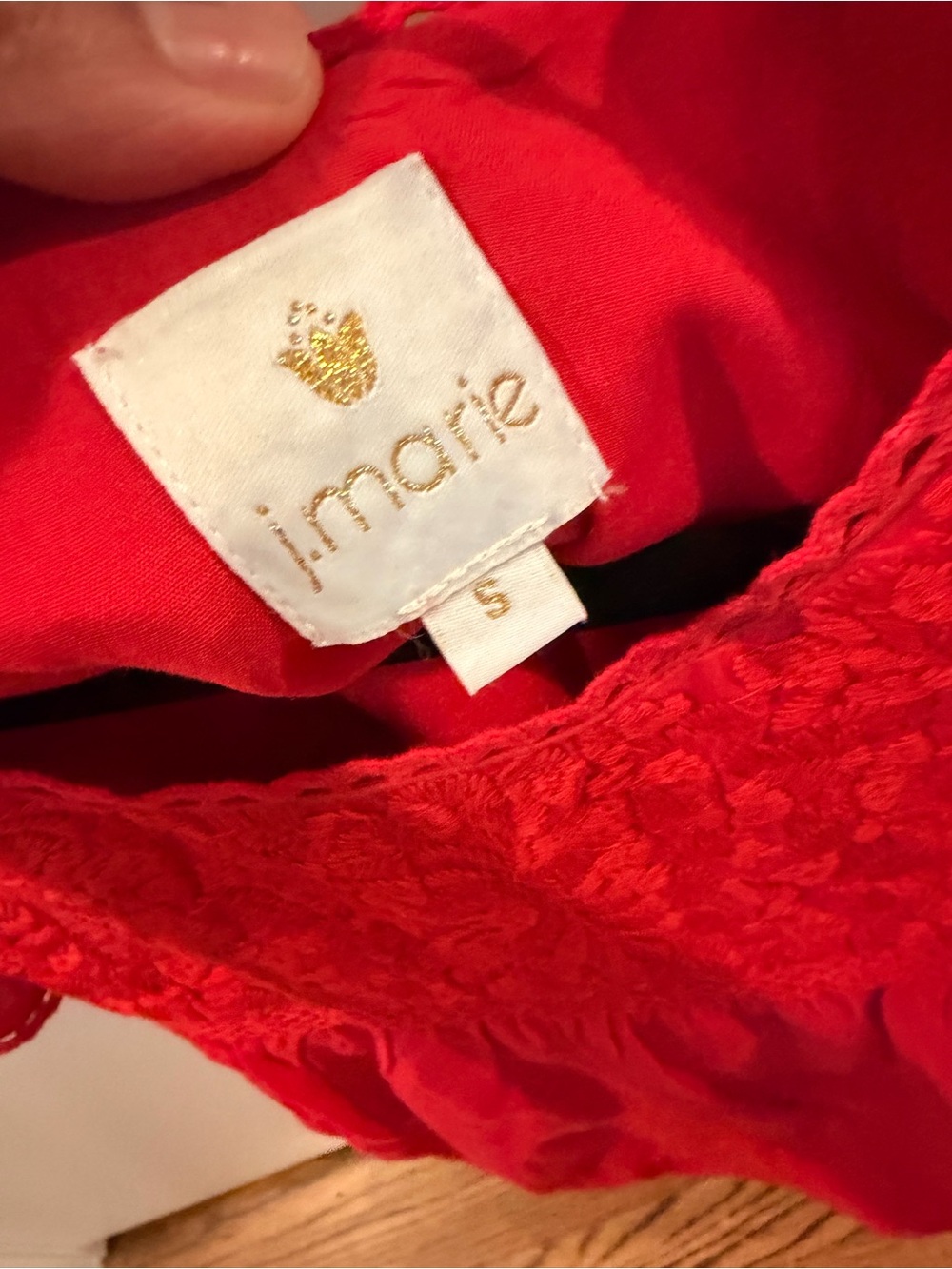 j.marie Red Embroidered Flutter Sleeve Top - Picture 3 of 4